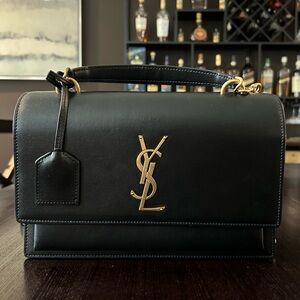 100% Authentic YSL Sunset Medium Leather Shoulder Bag